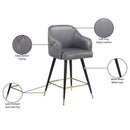 Meridian Barbosa Grey Vegan Leather Counter/Bar Stool IMAGE 9