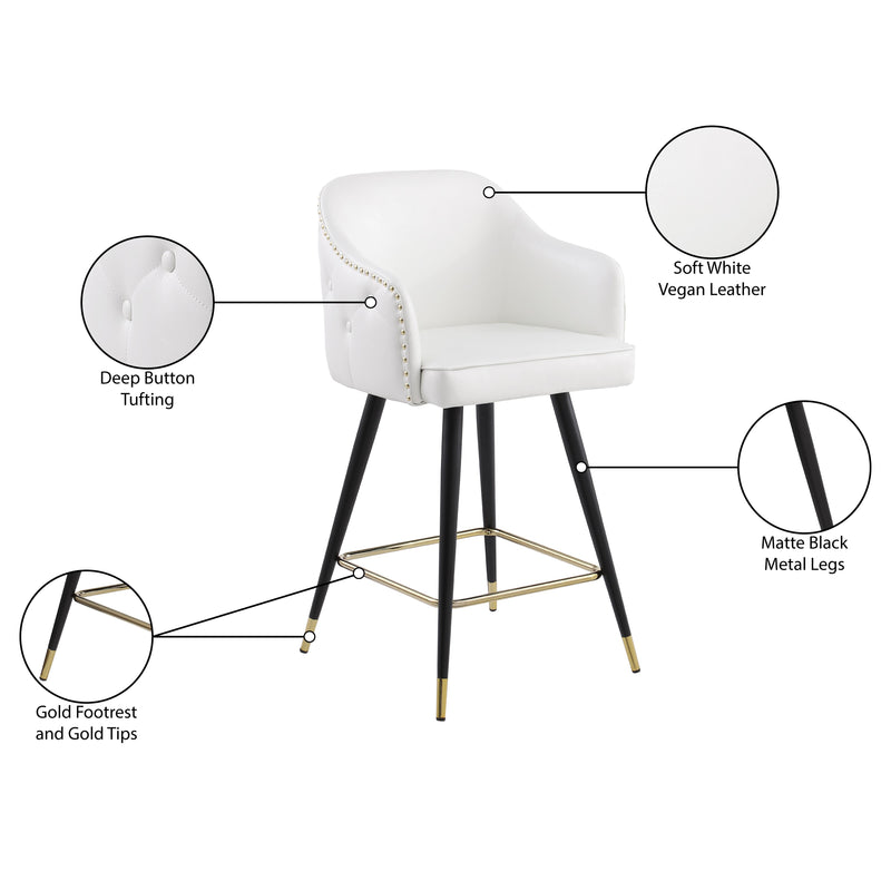 Meridian Barbosa White Vegan Leather Counter/Bar Stool IMAGE 9