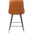 Meridian Portnoy Cognac Vegan Leather Counter/Bar Stool IMAGE 5