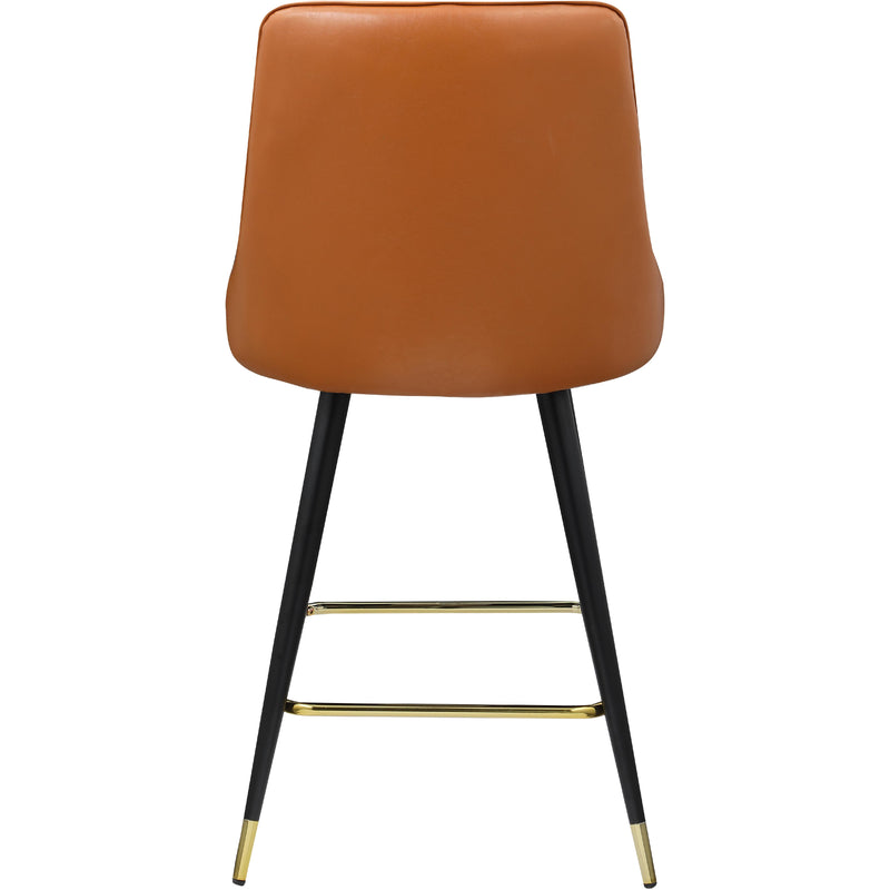 Meridian Portnoy Cognac Vegan Leather Counter/Bar Stool IMAGE 5
