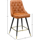 Meridian Portnoy Cognac Vegan Leather Counter/Bar Stool IMAGE 8