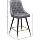 Meridian Portnoy Grey Vegan Leather Counter/Bar Stool IMAGE 8