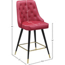 Meridian Portnoy Red Vegan Leather Counter/Bar Stool IMAGE 8
