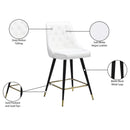 Meridian Portnoy White Vegan Leather Counter/Bar Stool IMAGE 9
