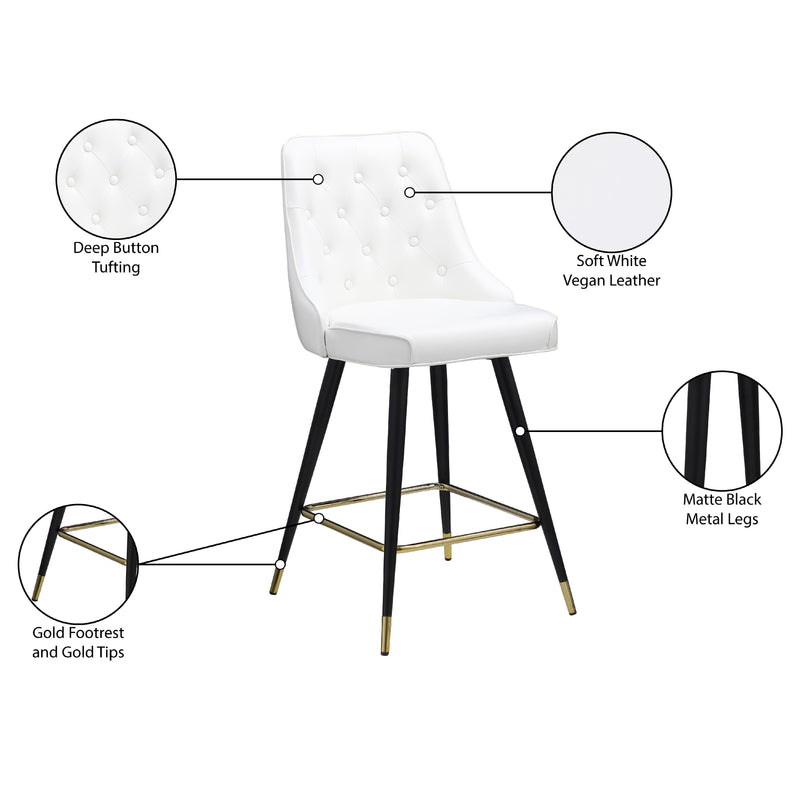 Meridian Portnoy White Vegan Leather Counter/Bar Stool IMAGE 9