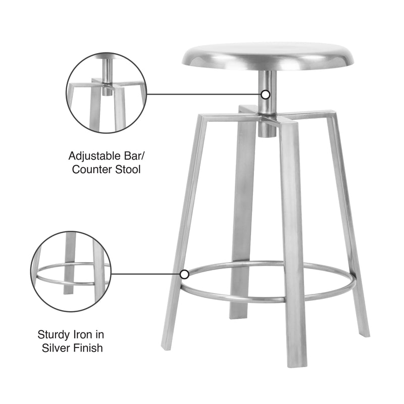 Meridian Lang Silver Iron Counter/Bar Stool IMAGE 10