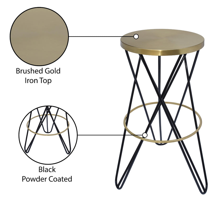 Meridian Mercury Black Iron Bar Stool IMAGE 7