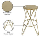 Meridian Mercury Gold Iron Bar Stool IMAGE 7
