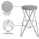 Meridian Mercury Silver Iron Bar Stool IMAGE 7