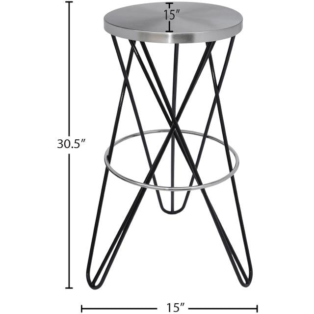 Meridian Mercury Black Iron Bar Stool IMAGE 6