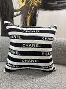 CHANEL STRIPE 20x20 PILLOW COVER-BLACK&WHITE