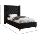 Meridian Barolo Black Velvet Twin Bed IMAGE 4