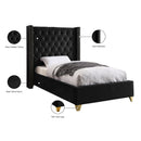 Meridian Barolo Black Velvet Twin Bed IMAGE 5