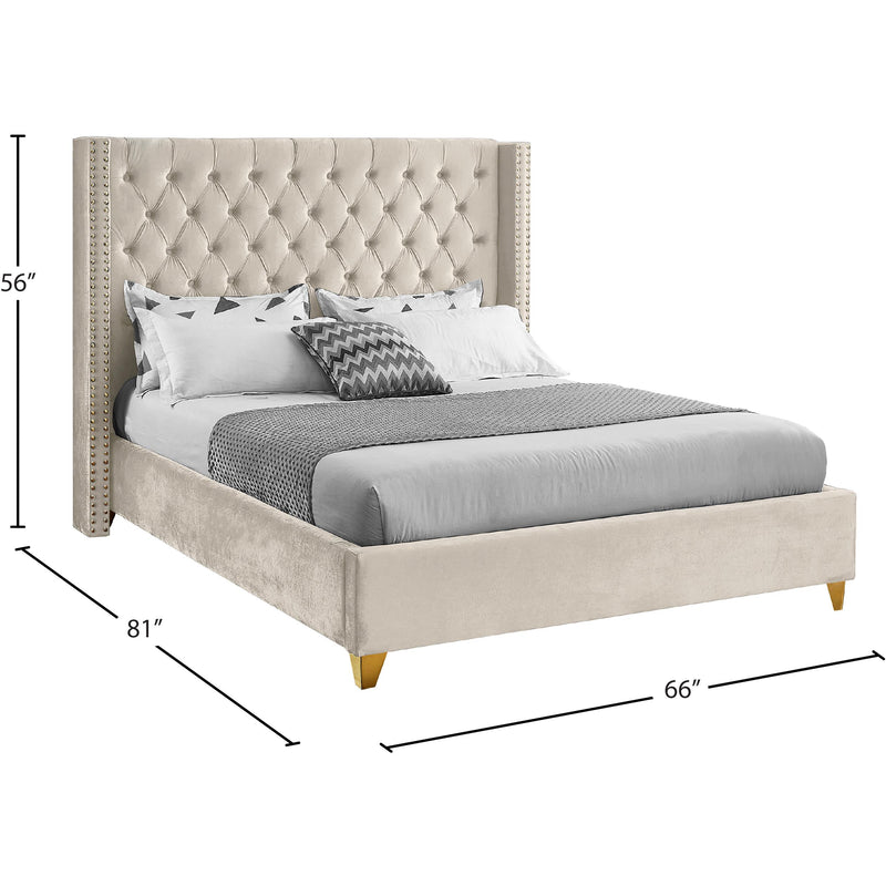 Meridian Barolo Cream Velvet Full Bed IMAGE 8
