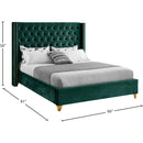 Meridian Barolo Green Velvet Full Bed IMAGE 8