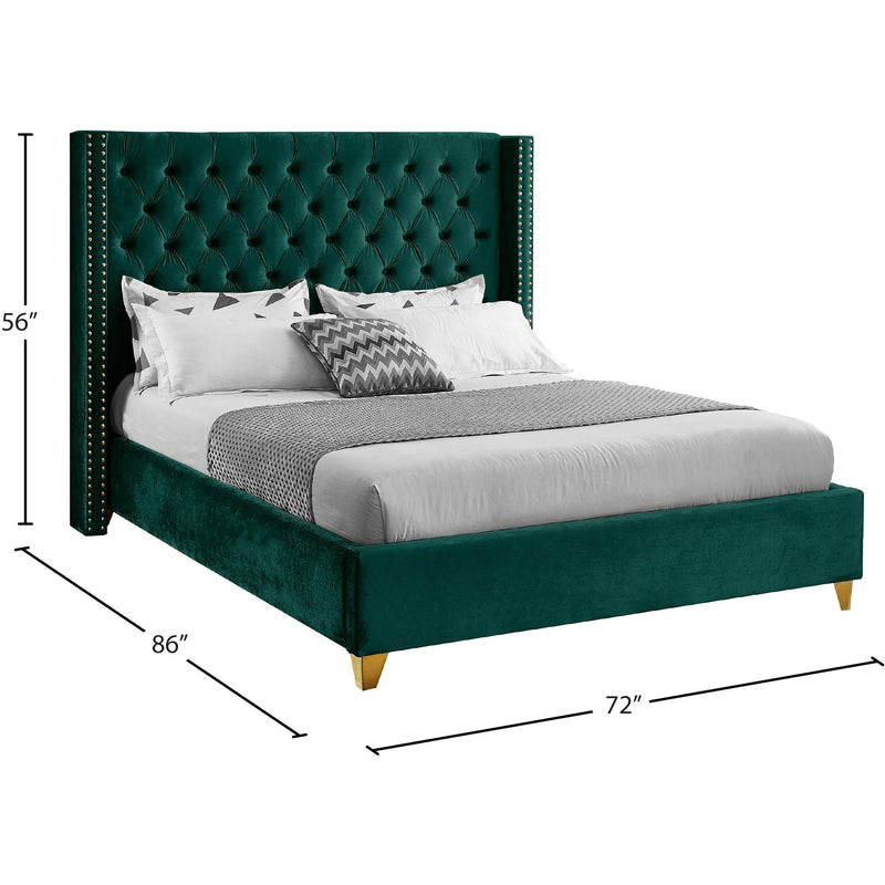 Meridian Barolo Green Velvet Queen Bed IMAGE 8