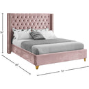 Meridian Barolo Pink Velvet Queen Bed IMAGE 8