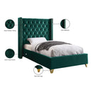 Meridian Barolo Green Velvet Twin Bed IMAGE 5
