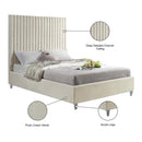 Meridian Candace Cream Velvet Full Bed IMAGE 9