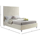 Meridian Candace Cream Velvet King Bed IMAGE 8