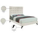 Meridian Elly Cream Velvet King Bed IMAGE 11
