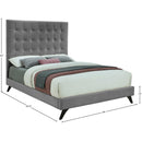 Meridian Elly Grey Velvet King Bed IMAGE 10