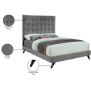 Meridian Elly Grey Velvet King Bed IMAGE 11