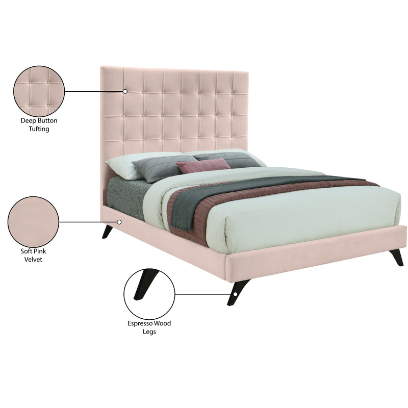 Meridian Elly Pink Velvet King Bed IMAGE 11