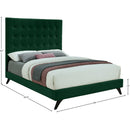 Meridian Elly Green Velvet Queen Bed IMAGE 10