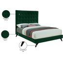 Meridian Elly Green Velvet Queen Bed IMAGE 11