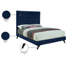 Meridian Elly Navy Velvet Queen Bed IMAGE 11