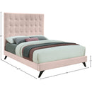 Meridian Elly Pink Velvet Queen Bed IMAGE 10