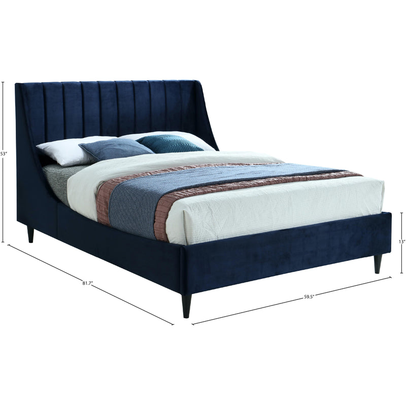 Meridian Eva Navy Velvet Full Bed IMAGE 8