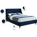 Meridian Eva Navy Velvet Full Bed IMAGE 9