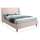 Meridian Eva Pink Velvet Full Bed IMAGE 8