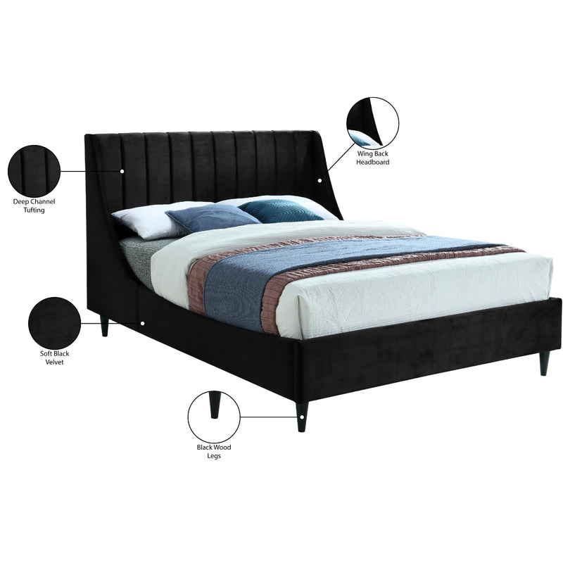 Meridian Eva Black Velvet King Bed IMAGE 9