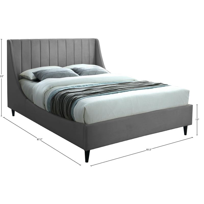 Meridian Eva Grey Velvet King Bed IMAGE 8