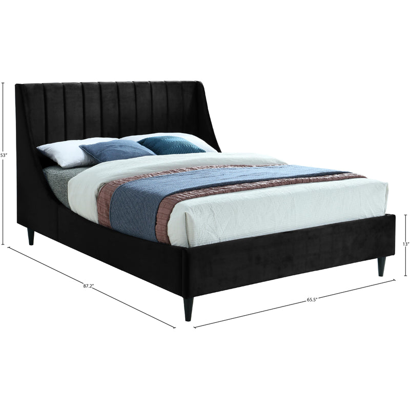 Meridian Eva Black Velvet Queen Bed IMAGE 8