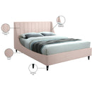 Meridian Eva Pink Velvet Queen Bed IMAGE 9