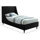 Meridian Eva Black Velvet Twin Bed IMAGE 8