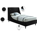 Meridian Eva Black Velvet Twin Bed IMAGE 9