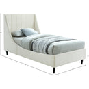 Meridian Eva Cream Velvet Twin Bed IMAGE 8