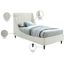 Meridian Eva Cream Velvet Twin Bed IMAGE 9