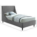 Meridian Eva Grey Velvet Twin Bed IMAGE 8
