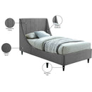 Meridian Eva Grey Velvet Twin Bed IMAGE 9