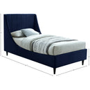 Meridian Eva Navy Velvet Twin Bed IMAGE 8