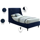 Meridian Eva Navy Velvet Twin Bed IMAGE 9