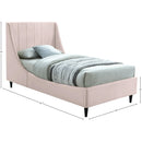 Meridian Eva Pink Velvet Twin Bed IMAGE 8