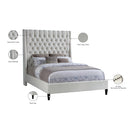 Meridian Fritz Cream Velvet Full Bed IMAGE 11