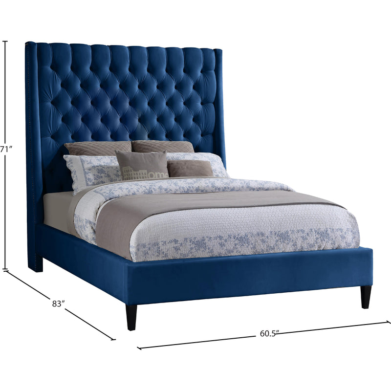 Meridian Fritz Navy Velvet Full Bed IMAGE 10